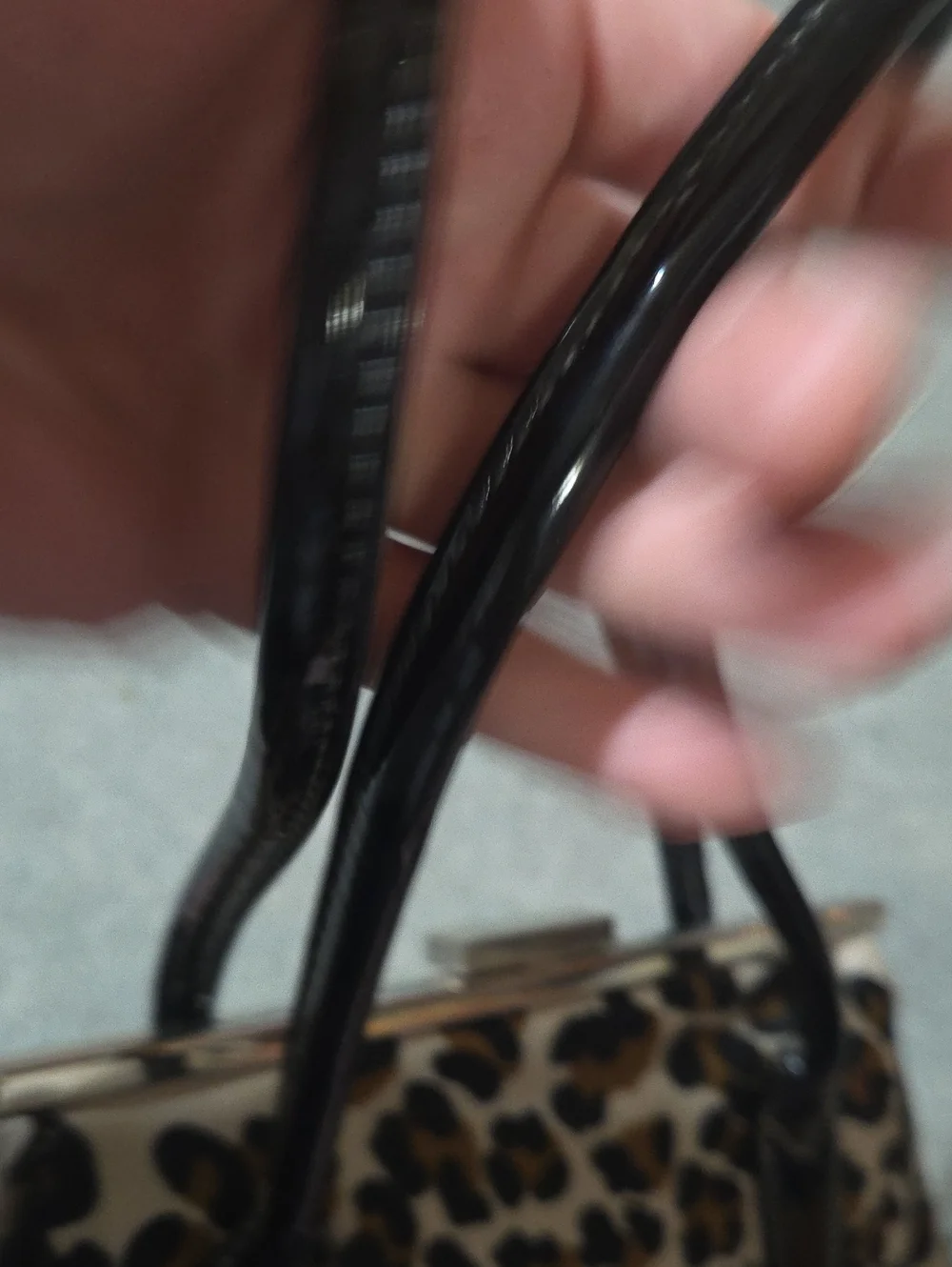 New Vtg Leopard Print Satchel Handbag in Brown and Black